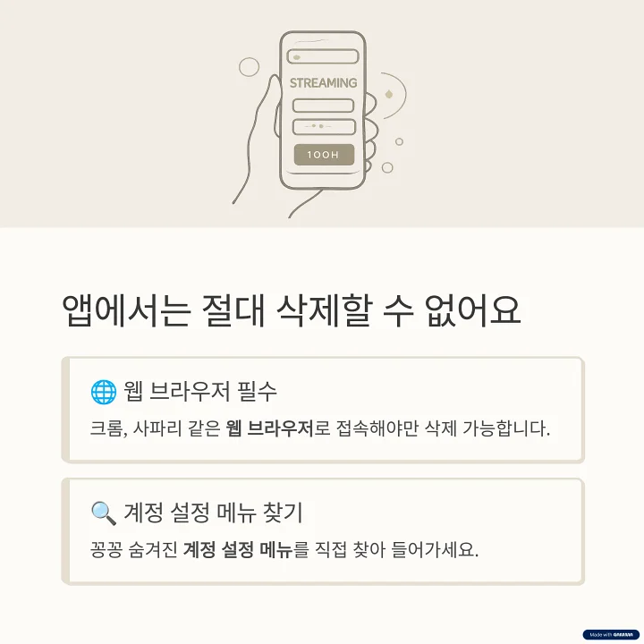 스마트폰 웹 브라우저에서 넷플릭스에 로그인하는 모습을 보여주는 목업 이미지