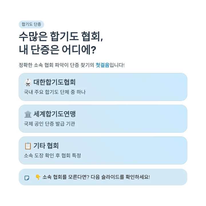 합기도 협회의 다양성을 보여주는 문서 이미지