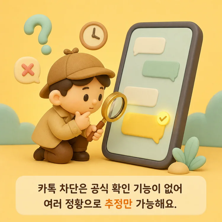 카카오톡 차단 확인 방법을 고민하는 스마트폰 화면 이미지