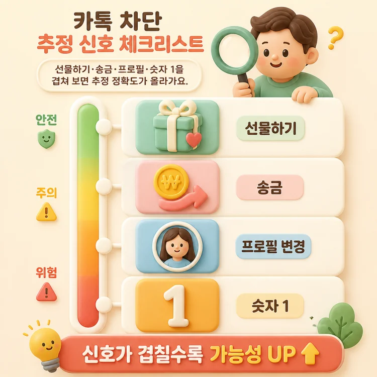 선물하기 송금 프로필 숫자1 등 카톡 차단 추정 신호 체크리스트