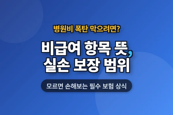 비급여 항목 뜻, 실손보험으로 어디까지 보장될까